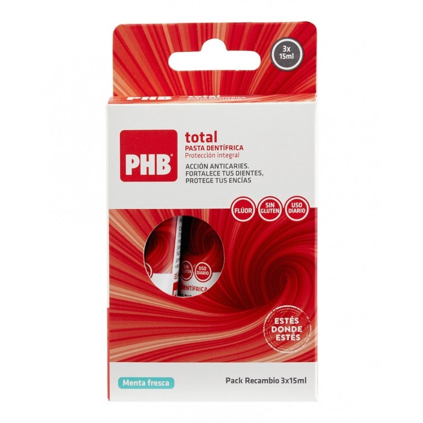 PHB Pack Pieaugušo Zobu pasta Total 3x15ml
