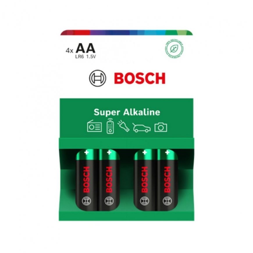 Philips Батарейки BOSCH 4ШТ AA Супер Алкалин LR6SA4B/00