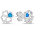 Brilio Silver Silver Earrings Four-Leaf Clover with Blue Opal EA1253WB Brilio Silver Silver Earrings Four-Leaf Clover with Blue Opal EA1253WB