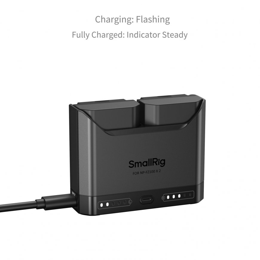 SmallRig 5483 bateriju lādētājs Digitālās kameras akumulators USB – 4