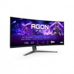 AOC AGON PRO AG346UCD monitori 86,4 cm (34") 3440 x 1440 pikseļi Wide Quad HD QD-OLED Melns, Pelēks