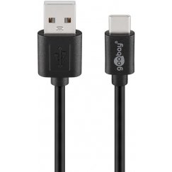 Goobay 55467 USB kabelis USB 2.0 0,5 m USB C USB A Melns