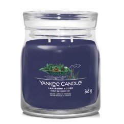 Yankee Candle Lakefront Lodge wax candle Cylinder Wood Blue 1 pc(s)