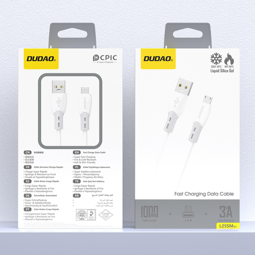 Dudao L25SM 3 A USB-A - micro USB cable with soft silicone braid – 2