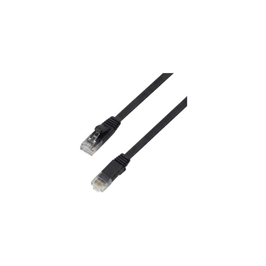Spacetronik RJ45 CAT 6a U/UTP AWG32 litteä musta kaapeli 30 m