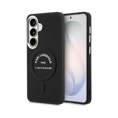 Чехол Guess FD678 с логотипом треугольника «MagSafe» для Samsung Galaxy S26, черный
