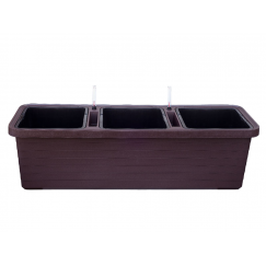 PLASTIA BERBERIS TRIO Self-watering planter 117 x 39 cm, rust