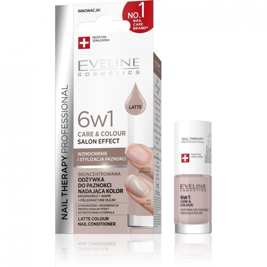 Eveline Kolorowka Eveline Cosmetics Ногтевой Терапия 6в1 Уход и Цвет, 5 мл