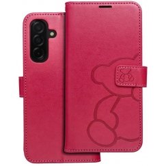 Oem MEZZO raamatu kott Samsung Galaxy A56 5G jaoks teddy bear magenta
