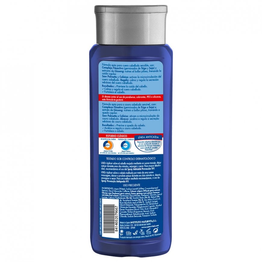 "Naturvital" šampūnas nuo plaukų slinkimo jautriai galvos odai, 300 ml