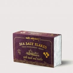 Salt Odyssey Garlic and Basil Flavored Salt Crystals, 75 g