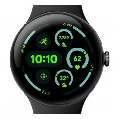Google Pixel Watch 3 AMOLED 45 mm Digitaalne Puutetundlik ekraan Must WiFi GPS (satelliit)