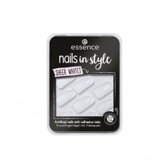 Essence nails in style Ногти пальцев рук Прозрачный, Белый Узор 12 шт Блистер
