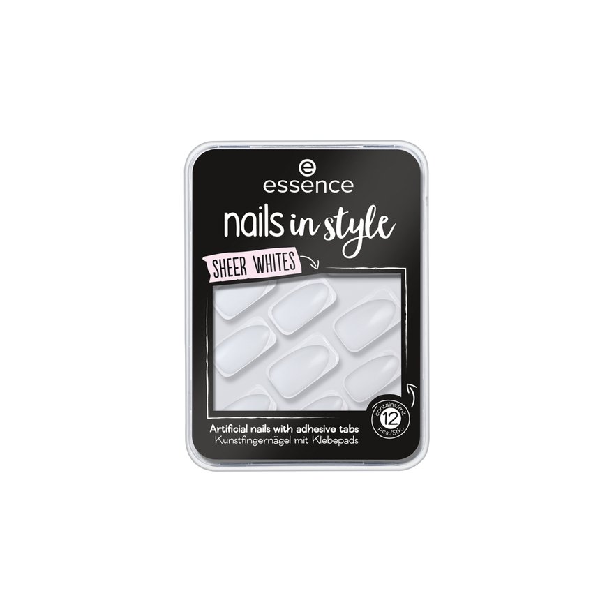 Essence nails in style Roku pirkstu nagi Caurspīdīgs, Balts Modelis 12 pcs Blisters