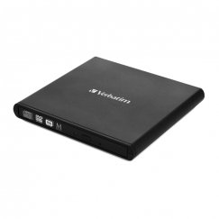 Verbatim External Slimline CD/DVD Writer optiskā iekārta (CD, DVD-RW, Blu-Ray) DVD±RW Melns