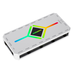 Gamemax | Kaugjuhtimispult | V4.0 ARGB PWM HUB BK | Valge |