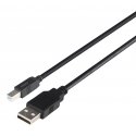 Deltaco USB-230S-LSZH USB-kaabel USB 2.0 3 m USB A USB B Must