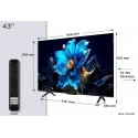 TCL P7K 43P7K televizors 109,2 cm (43") 4K Ultra HD Viedtelevizors Wi-Fi Metālisks 430 cd/m²