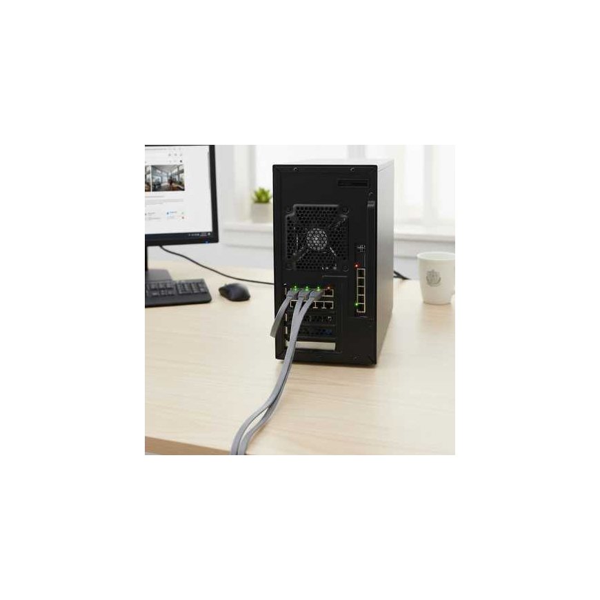 Spacetronik RJ45 CAT 6a U/UTP AWG32 flat black cable 10 m