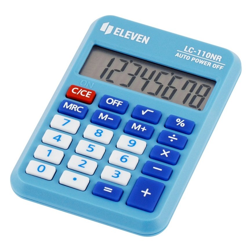 Eleven Kalkulators LC-110NR-BL, zils, kabatas, 8 cipari