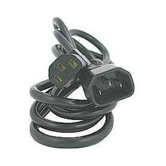 Power cable 230V extension, C13 - C14, 2m, VDE approved, black
