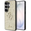 Dēklis Guess ar fiksētu spīguļojošu lielo metāla 4G logotipu, paredzēts Samsung Galaxy S26 Ultra – zlotu. Dēklis Guess ar fiksētu spīguļojošu lielo metāla 4G logotipu, paredzēts Samsung Galaxy S26 Ultra – zlotu.