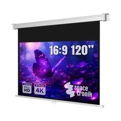 Spacetronik käsitsi keritav projektoriekraan 120" 16:9 valge