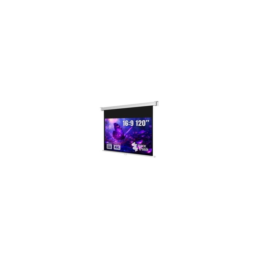 Spacetronik Manual Roll-Up Projection Screen 120" 16:9 White