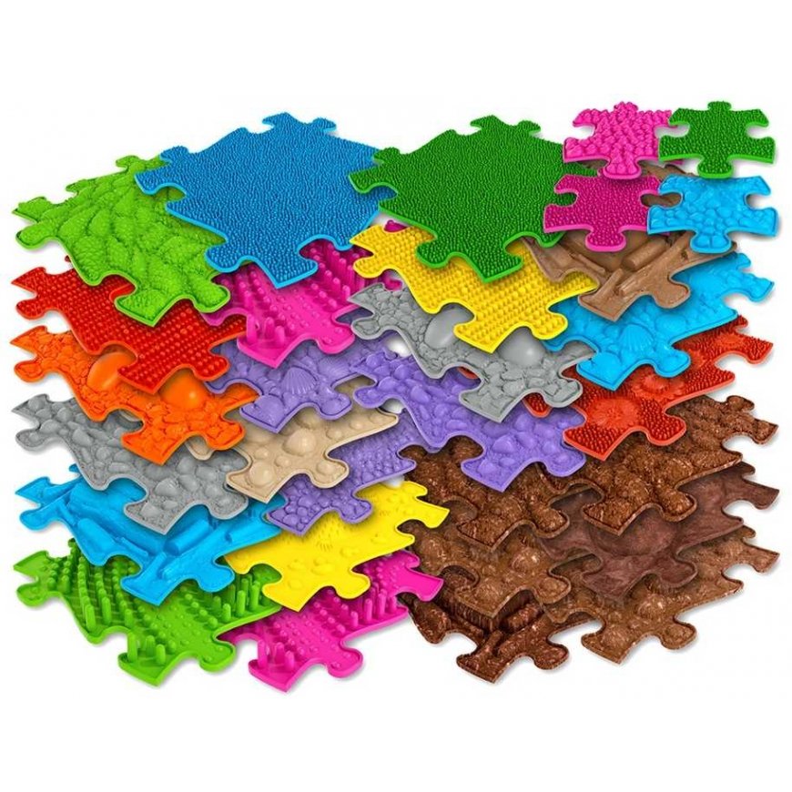 WOOPIE ortopedinen sensorinen matto „Royal Puzzle“ 26 osaa + 4 pientä