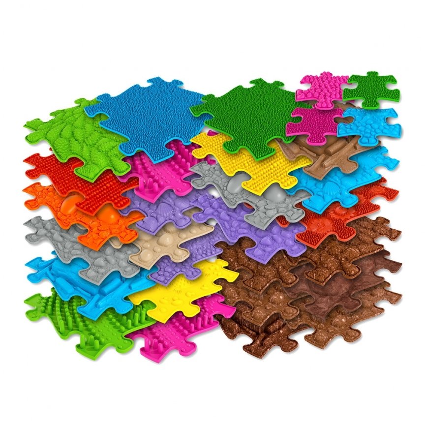 WOOPIE ortopedinen sensorinen matto „Royal Puzzle“ 26 osaa + 4 pientä – 2