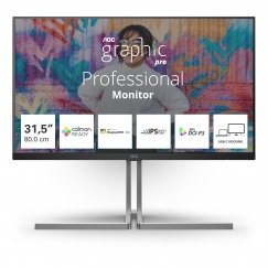 AOC U3 U32U3CV monitori 80 cm (31.5") 3840 x 2160 pikseļi 4K Ultra HD LCD Melns