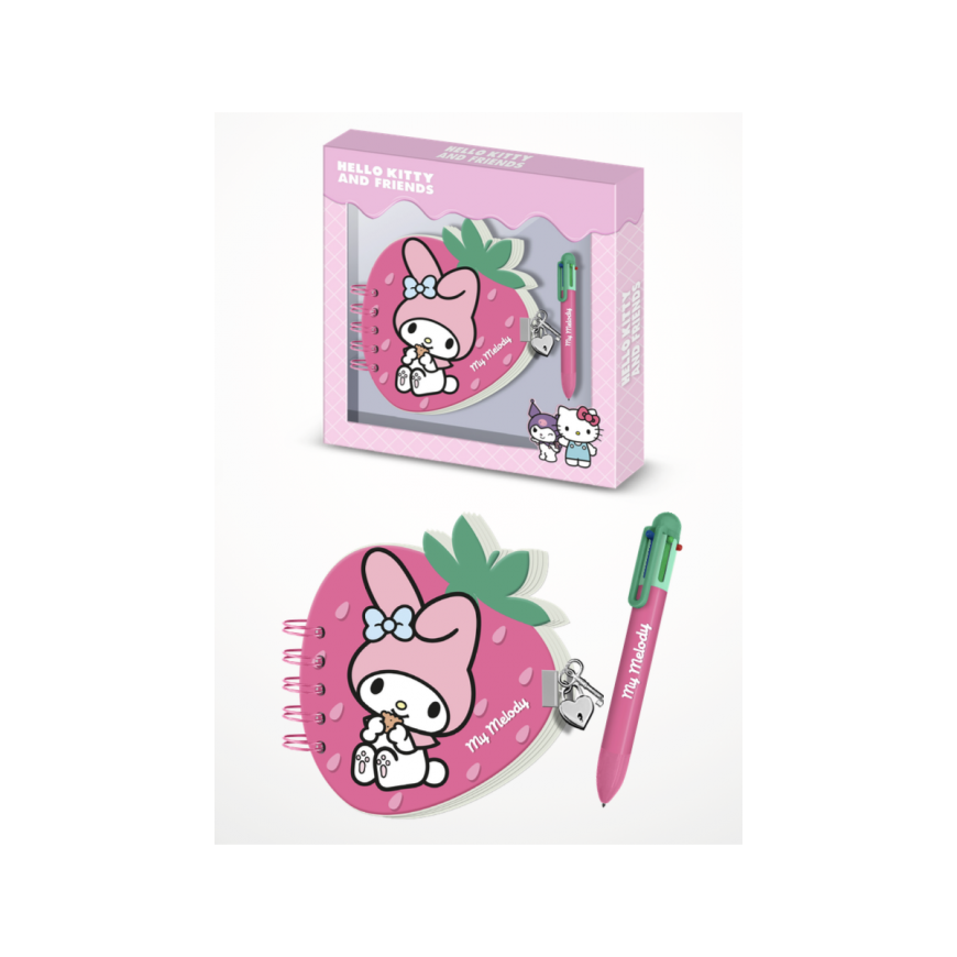 Karactermania Hello Kitty and Friends My Melody Strawberry Diary + pen