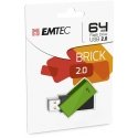 Emtec C350 Brick 2.0 USB флеш накопитель 64 GB USB тип-A Черный, Зеленый