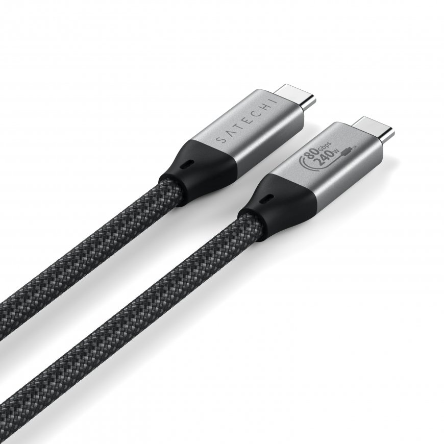 Satechi USB4 V2 Pro Cable USB kabelis USB4 Gen 4x2 1,2 m USB C Sudrabs, Melns – 3