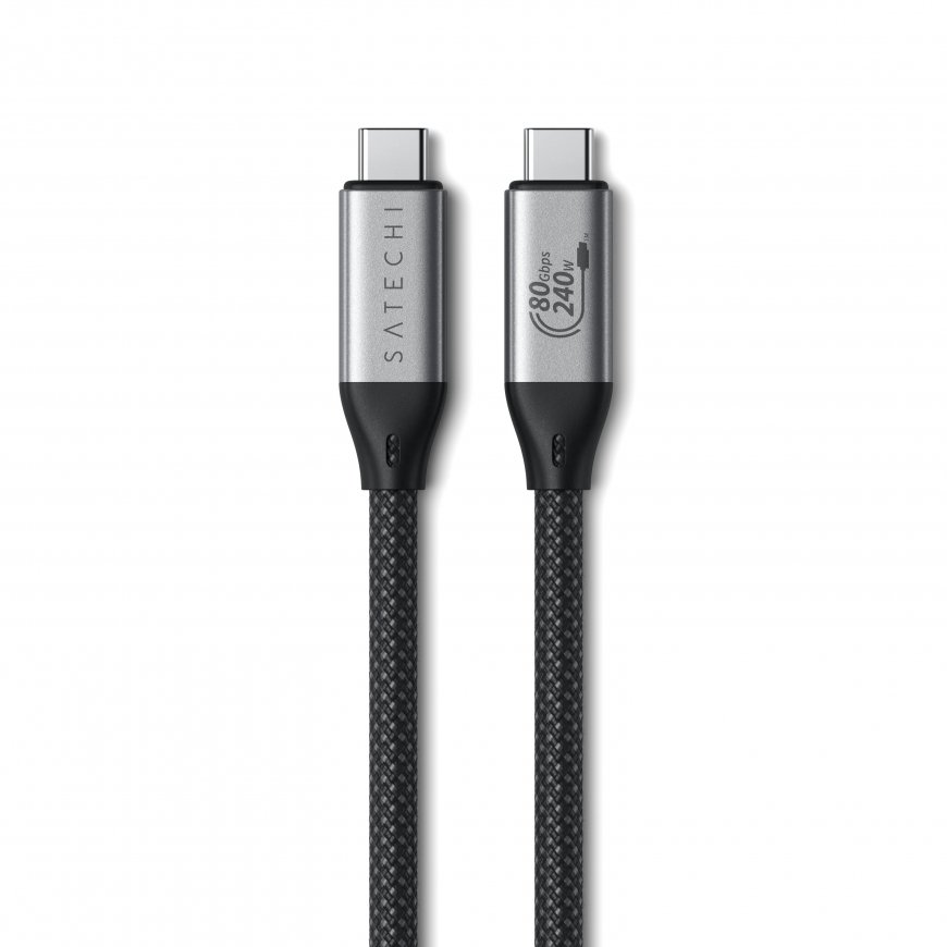 Satechi USB4 V2 Pro Cable USB-kaabel USB4 Gen 4x2 1,2 m USB C Hõbe, Must – 5