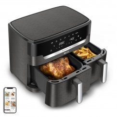 Tefal Easy Fry Dual XXL EY942HE0 rasvakeitin Kaksois 11 L Erillinen 2020 W Kuumakiertoilmakypsennin Harmaa