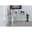 Digitus Electrically height-adjustable table frame, 90° L-shaped, triple motor, 2-step, white