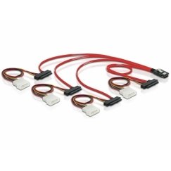 DeLOCK Cable mini SAS 36pin to 4x SAS 29pin SCSI cable Red 0.5 m