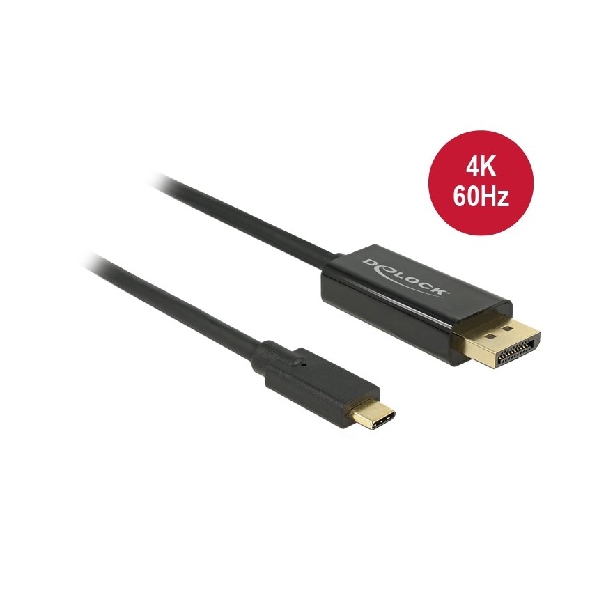 DeLOCK 85257 vaizdo kabelio adapteris 3 m C tipo USB DisplayPort Juoda