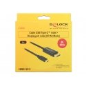 DeLOCK 85257 vaizdo kabelio adapteris 3 m C tipo USB DisplayPort Juoda