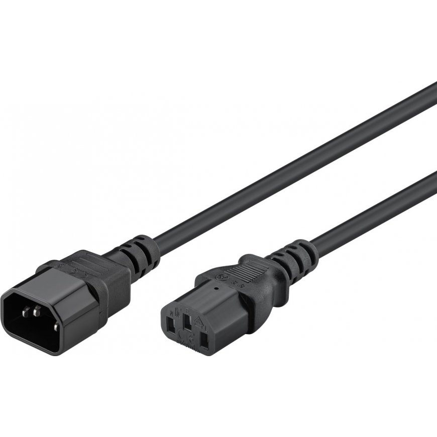Goobay 95125 кабель питания Черный 1 m IEC C14 IEC C13 – 2