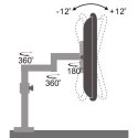 Techly 13-27" Desk Stand for Monitor Long Arm Tilt" ICA-LCD 502BK Techly 13-27" Desk Stand for Monitor Long Arm Tilt" ICA-LCD 502BK