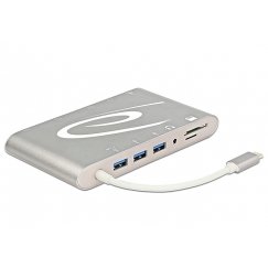 DeLOCK 87298 dokstacija USB 3.2 Gen 1 (3.1 Gen 1) Type-C Sudrabs