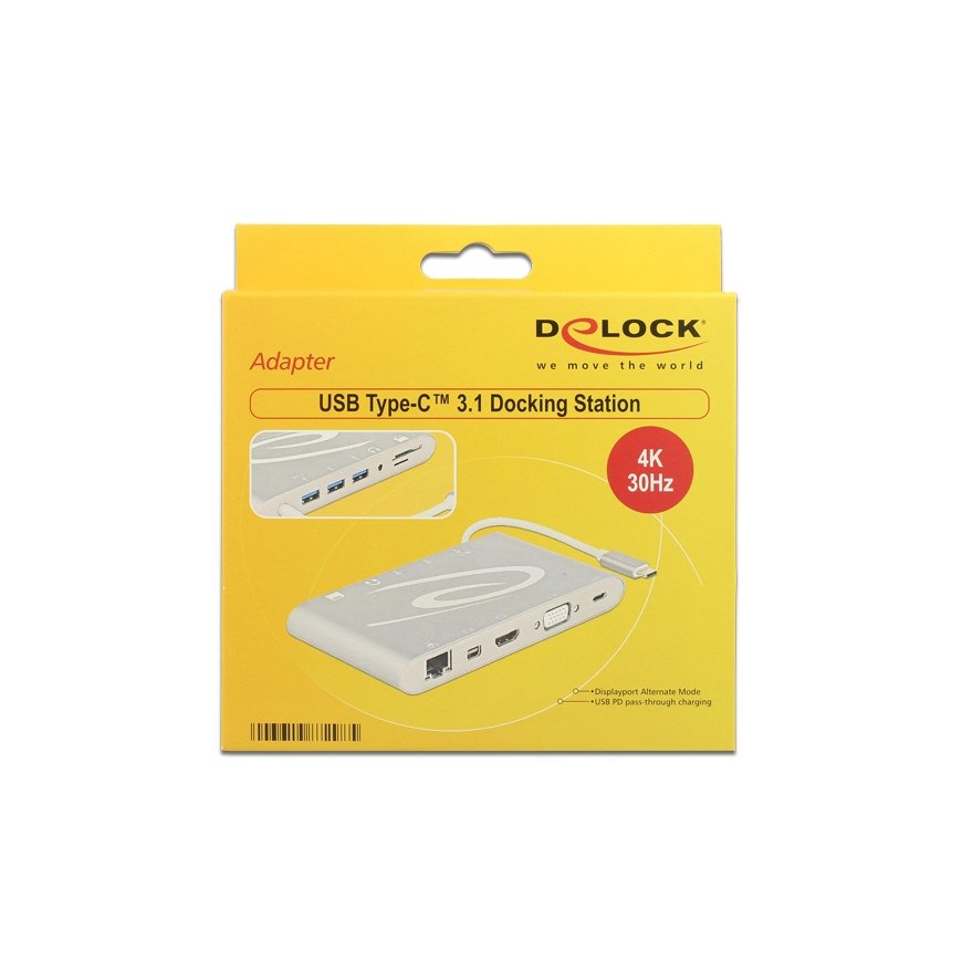 DeLOCK 87298 док-станция для ноутбука USB 3.2 Gen 1 (3.1 Gen 1) Type-C Серебристый – 3