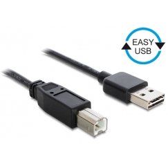 DeLOCK 2m USB 2.0 A - B m/m USB kabelis USB A USB B Melns