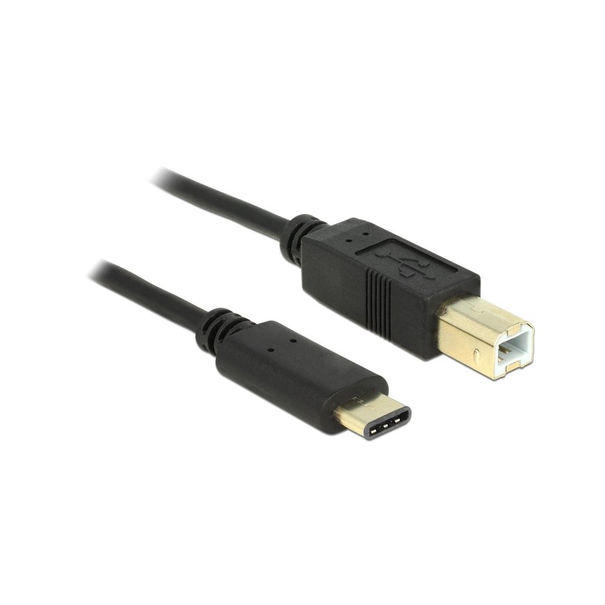 DeLOCK 2m, USB2.0-C/USB2.0-B USB kabelis USB B USB C Juoda