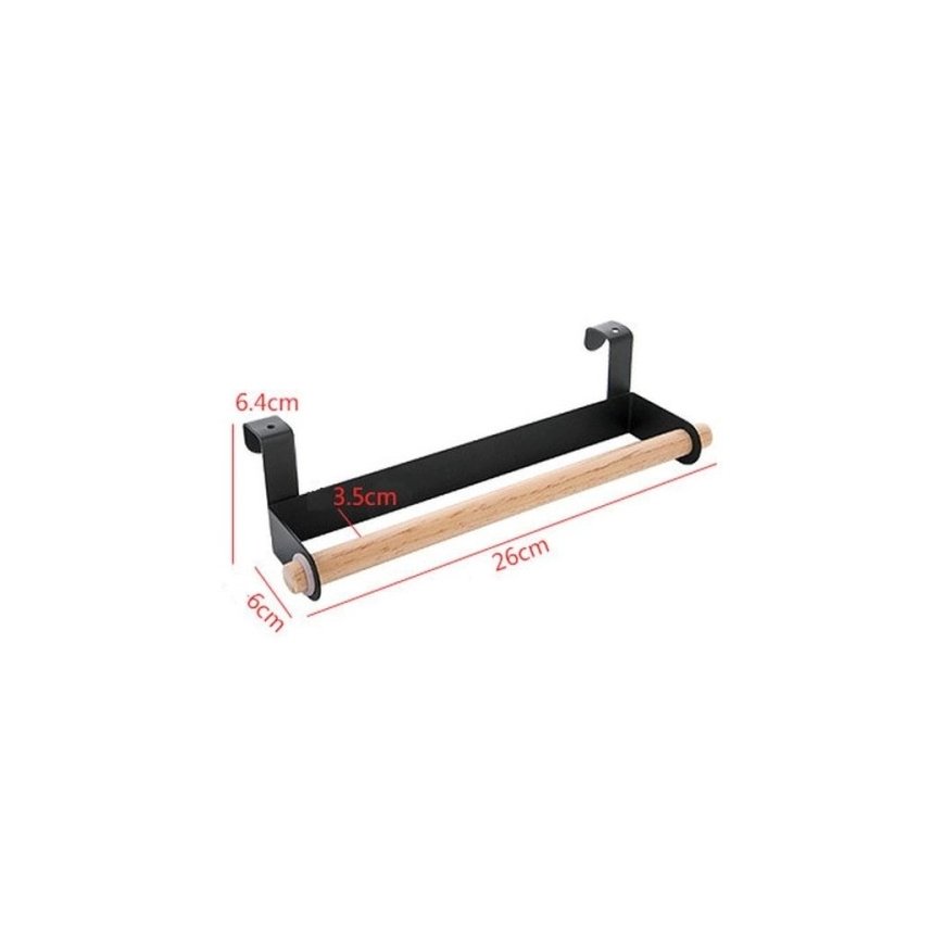 OEM Wooden Door Hook - Black - Kitchen Paper Holder – 2