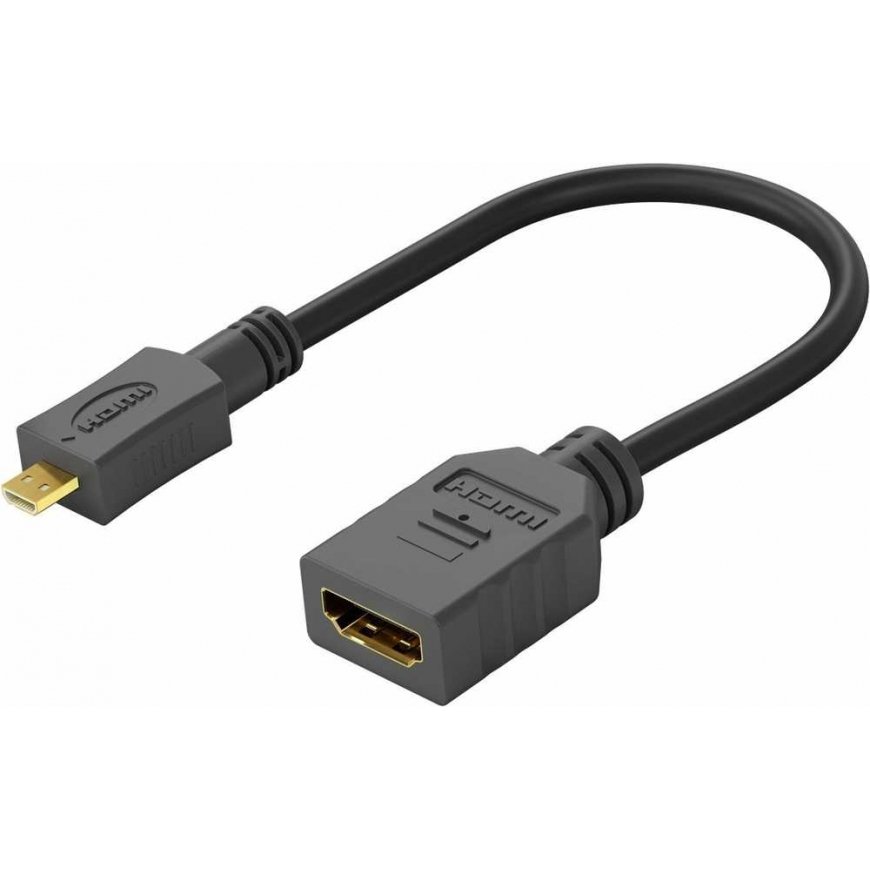 PremiumCord Flexi adapteris HDMI A tipo lizdas - mikro HDMI D tipo kištukas lanksčiam prijungimui