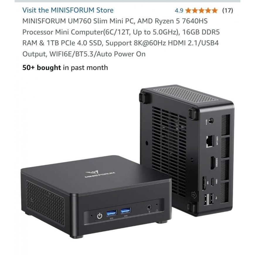 MINISFORUM Miniforum UM760 Slim AMD Ryzen 5 7640HS 32GB 1TB – 2