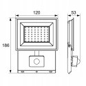 Kafler Bemko LED SMD prožektors KASTEL2 20W 4000K 1640lm IP65 melns ar kustības sensoru C64-S-LFK2-020BL-4K Kafler Bemko LED SMD prožektors KASTEL2 20W 4000K 1640lm IP65 melns ar kustības sensoru C64-S-LFK2-020BL-4K